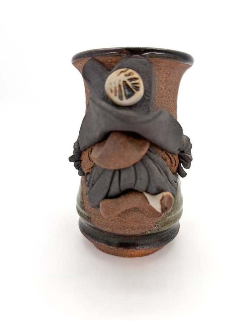 1980 Mahon Made Stoneware Cowboy Mug Handcrafted Western Pottery 5.25”
